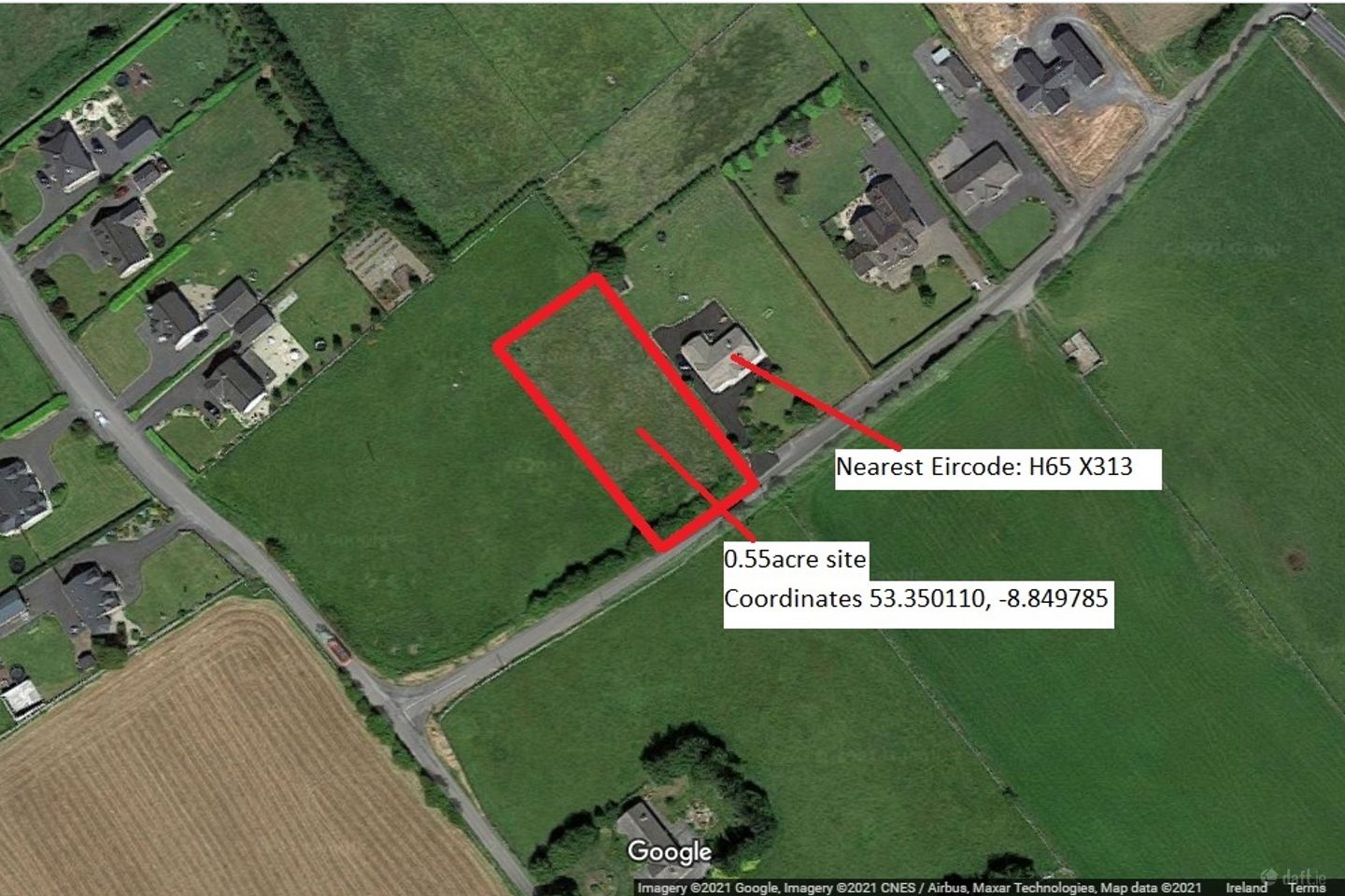 0.55 acre site at Grange East, Turloughmore, Co. Galway — photo 1