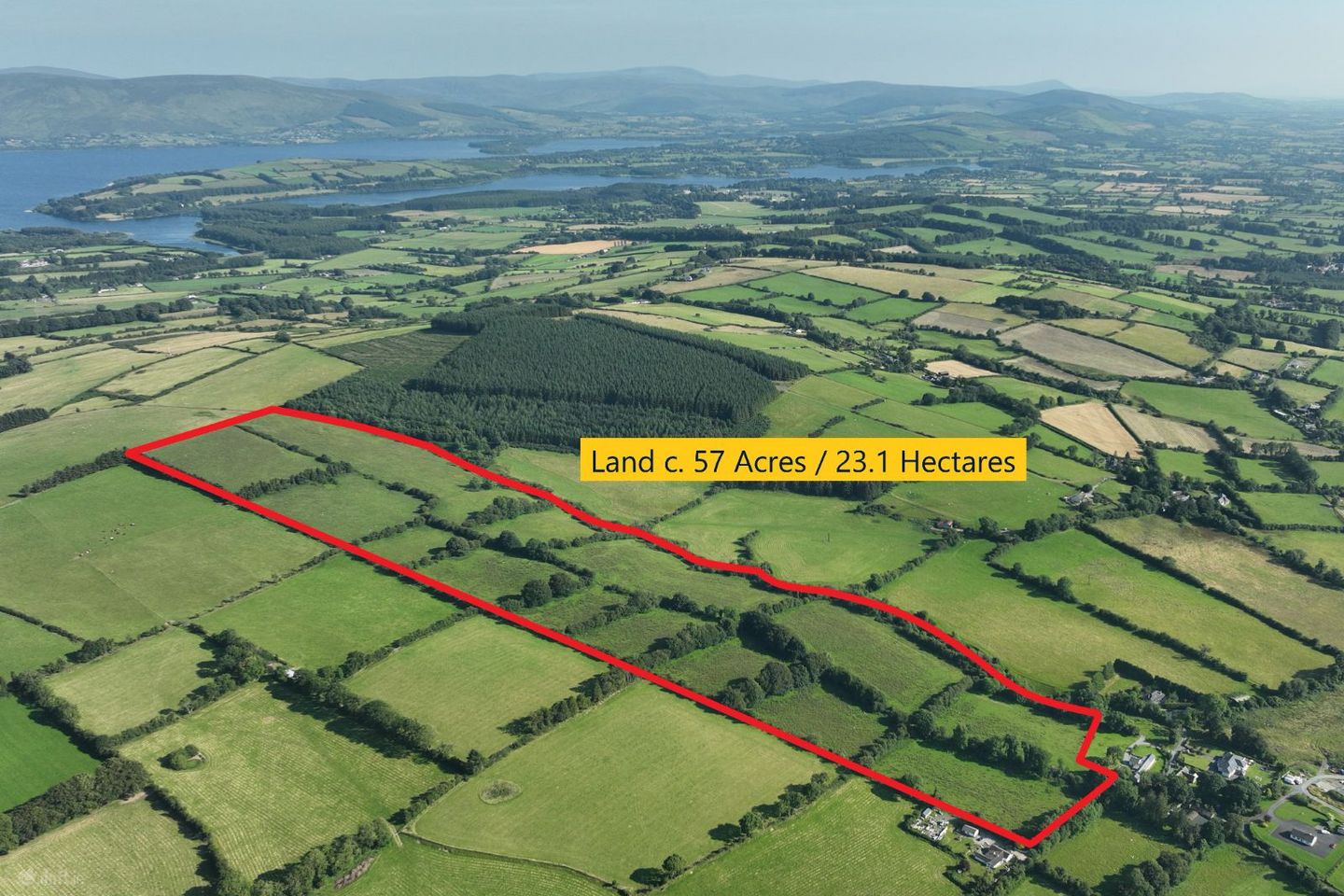 Land C. 57 Acres / 23.1 Hectares, Newtown Great, Ballymore Eustace, Naas, Co. Kildare — photo 1