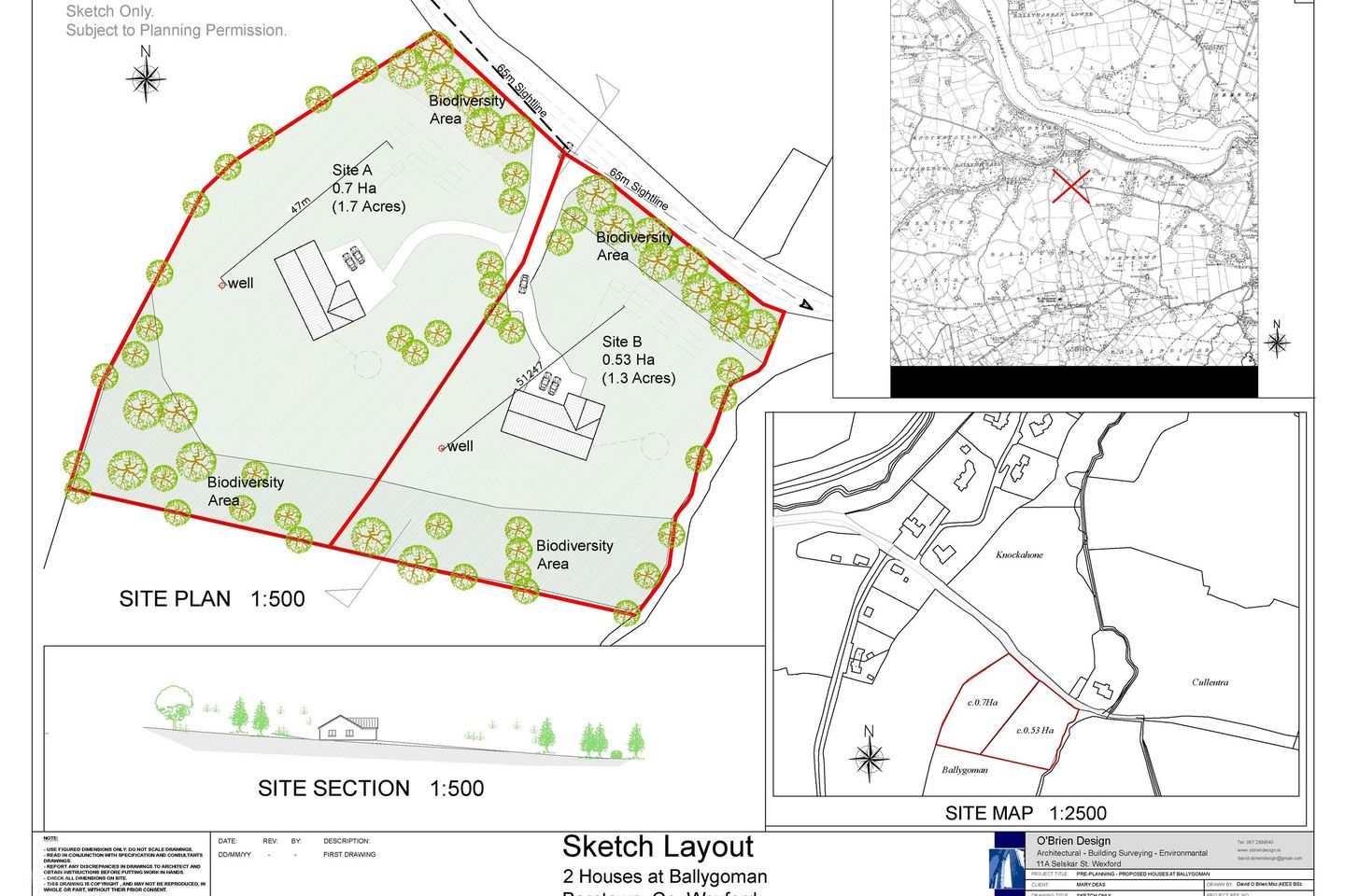 c. 1.7 Acre Site & c. 1.3 Acre Site at Ballygoman, Barntown, Co. Wexford — photo 1