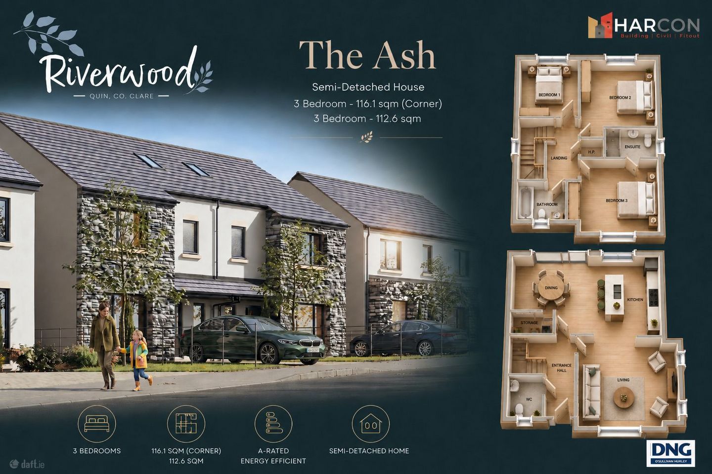 The Ash - 3 Bedroom Semi-Detached, Riverwood, Quin, Co. Clare, Riverwood, Quin, Co. Clare, Ennis, Co. Clare — photo 1