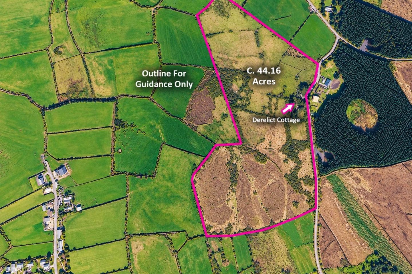 C. 44.16 Acres, Derelict Cottage & Road Frontage, Carrowmore, Ballycastle, Co. Mayo — photo 1
