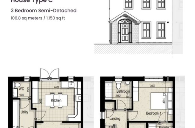 House Type C - 3 Bedroom Semi Detached, Kilmacthomas, Co. Waterford - Click to view photos