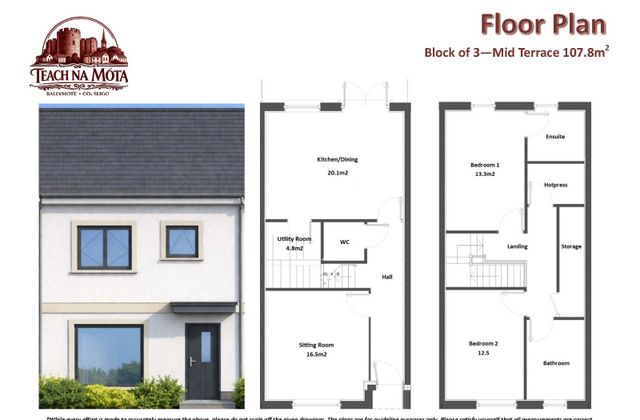 2 Bedroom Mid Terrace, Ballymote, Co. Sligo - Click to view photos