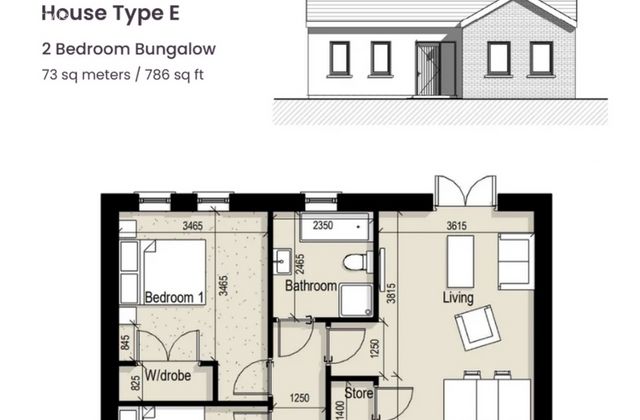 House Type E - 2 Bedroom Bungalow, Kilmacthomas, Co. Waterford - Click to view photos