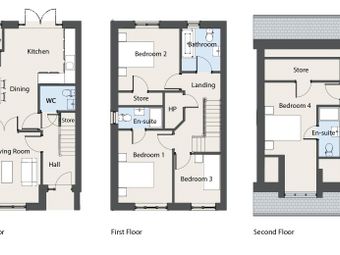 F Type - 4 Bed End Terrace, F Type - 4 Bed Semi-detached, Oak Church, Kildare, Co. Kildare, Kildare, Co. Kildare