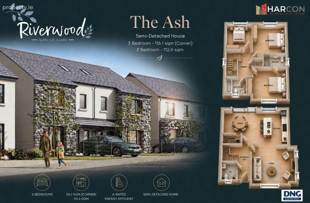 The Ash - 3 Bedroom Semi-detached, Riverwood, Quin, Co. Clare, Ennis, Co. Clare - Click to view photos