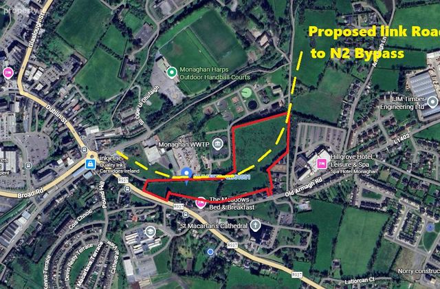 C.10.6acres Zoned Industry/enterprise/employment Lands Tirkeenan / Latlorcan, Monaghan, Co. Monaghan - Click to view photos